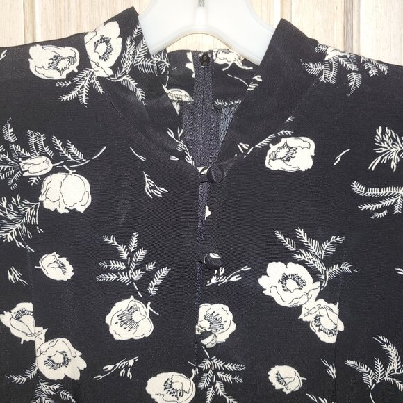 Vintage Mica Asian Style Midi Sheath Dress, Made in the USA - Picture 3 of 10